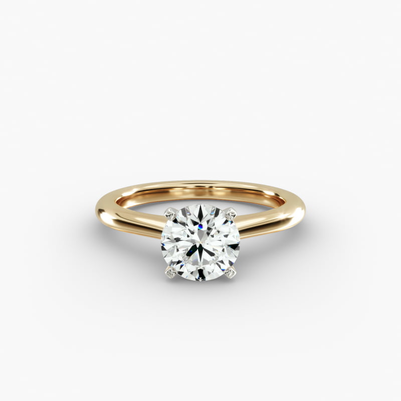 Petite Solitaire Engagement Ring in 14k Yellow Gold