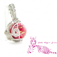 Red Glass Bead Pendant, Back View