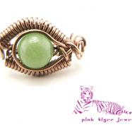 Green Aventurine and Antique Copper Dragon's Eye Ring