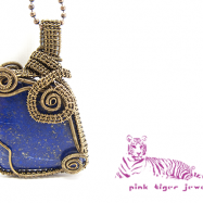 Lapis Lazuli Gemstone Pendant with Vintage Copper