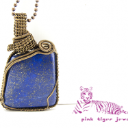 Lapis Lazuli Gemstone Pendant with Vintage Copper