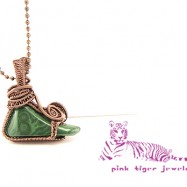 Malachite Gemstone Get Up Go Shoe Pendant Back View