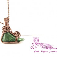 Malachite Gemstone Get Up Go Shoe Pendant Back View